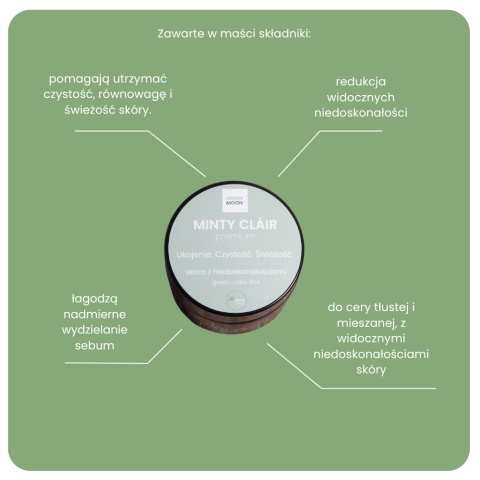 MINTY CLÁIR premium - maść pielęgnacyjna do skóry problematycznej i z niedoskonałościami