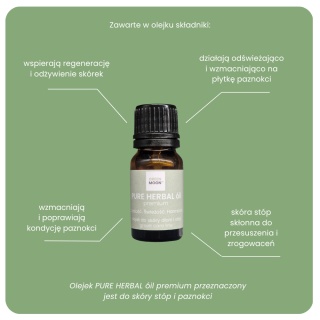 PURE HERBAL óil premium - odżywczy olejek ziołowy do skóry stóp z problemami