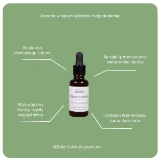 SEBUM CLÁIR óil premium – lekkie serum do cery tłustej i mieszanej
