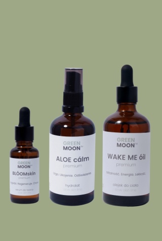 Care set: aloe vera hydrolate, body oil and face serum
