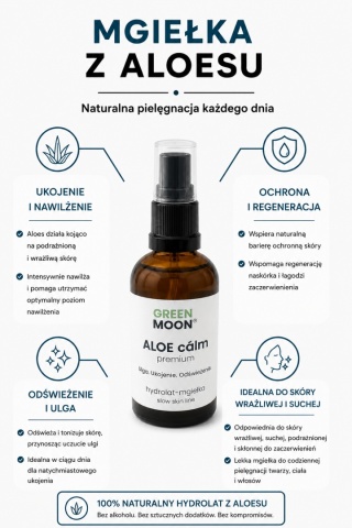 Mgiełka do skóry suchej, wrażliwej, naczynkowej i podrażnionej – ALOE cálm premium 100 ml