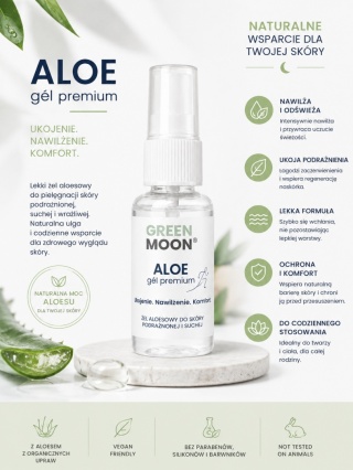 Żel aloesowy do skóry podrażnionej, suchej, odwodnionej – ALOE gél premium 30 ml