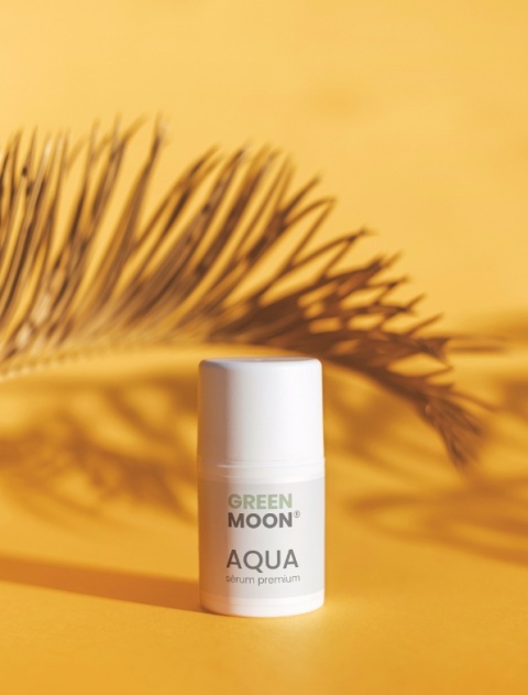 AQUA sérum premium GREEN MOON® – kwas hialuronowy 1% nawilżający do twarzy i szyi, 50 ml.