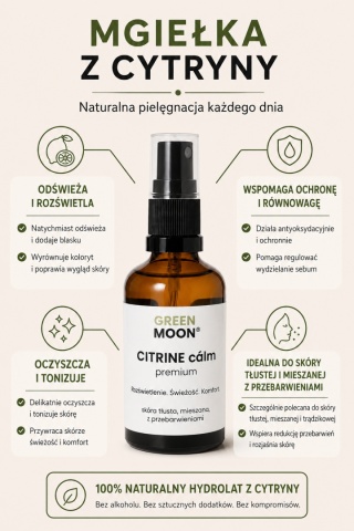Mgiełka cytrynowa do skóry tłustej, mieszanej i z przebarwieniami – CITRINE cálm premium