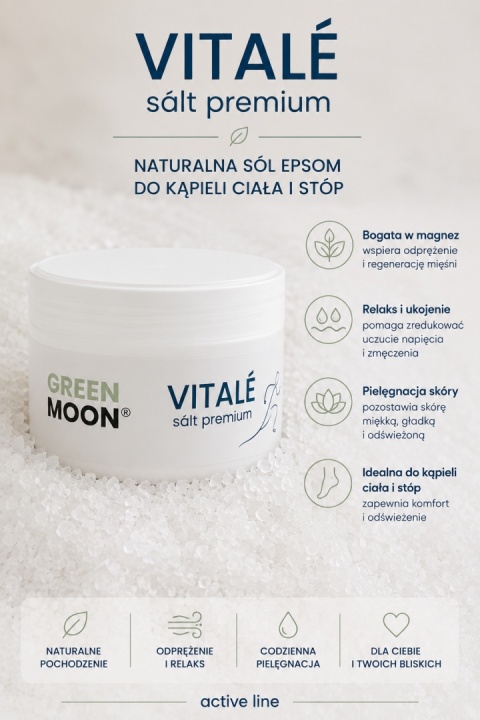 Naturalna sól Epsom do kąpieli ciała i stóp - VITALÉ sól premium