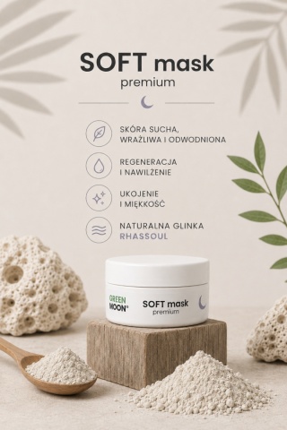 Glinka do skóry suchej i wrażliwej – SOFT mask premium 50 g