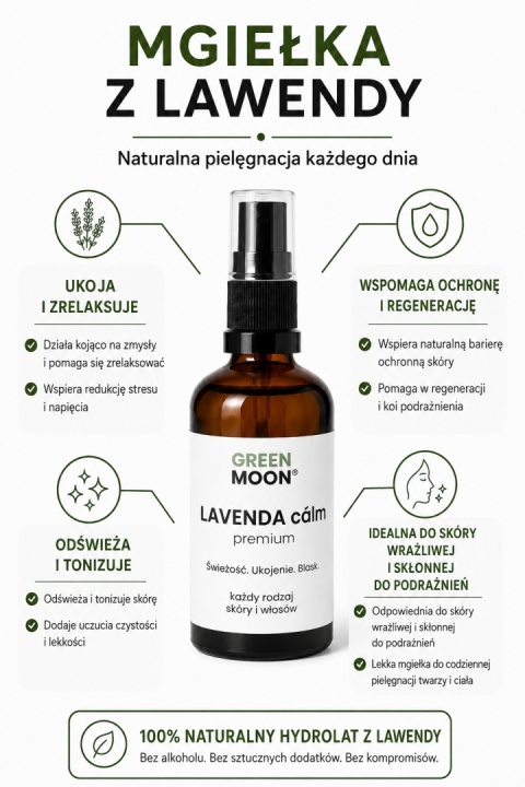 LAVENDA cálm premium – mgiełka z lawendy - każdy rodzaj skóry i włosów