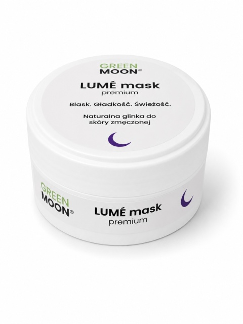 LUMÉ mask premium GREEN MOON® – naturalna fioletowa glinka do pielęgnacji skóry zmęczonej i pozbawionej blasku, 50 ml.