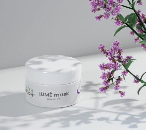 LUMÉ mask premium GREEN MOON® – naturalna fioletowa glinka do pielęgnacji skóry zmęczonej i pozbawionej blasku, 50 ml.