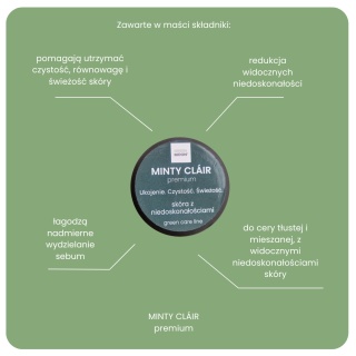 MINTY CLÁIR premium - care ointment for problematic skin and skin with imperfections