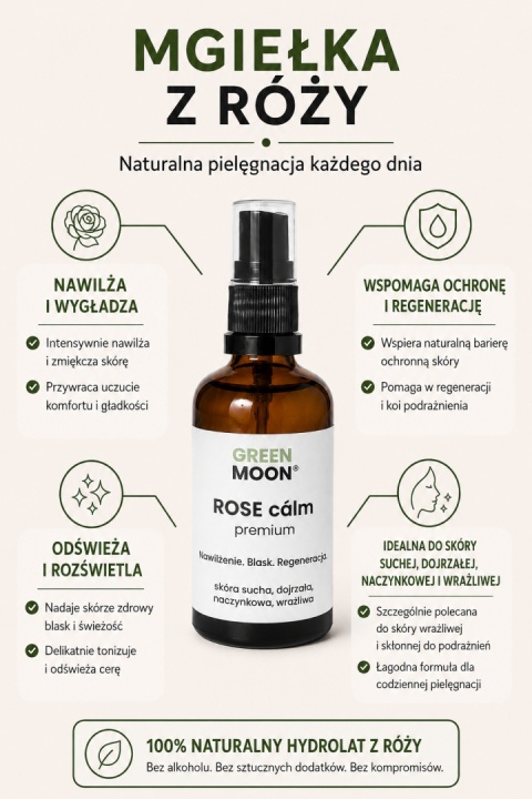 ROSE cálm premium – mgiełka z róży - skóra sucha, wrażliwa, naczynkowa