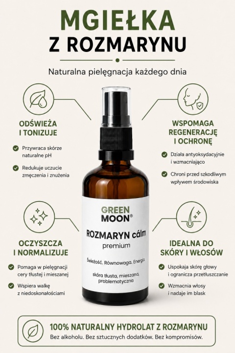 ROZMARYN cálm premium – mgiełka z rozmarynu - skóra tłusta, mieszana, włosy przetłuszczające się