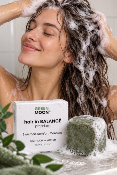 GREEN MOON® hair in BALANCE premium – szampon w kostce do codziennej pielęgnacji włosów