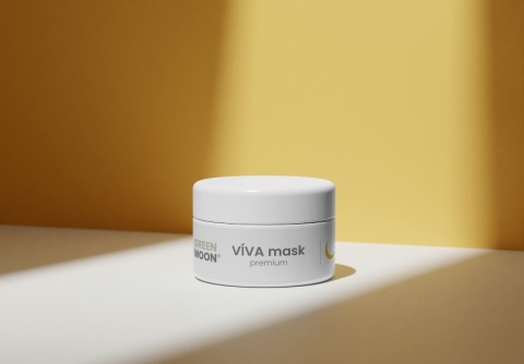 VÍVA mask premium GREEN MOON® – żółta glinka bogata w żelazo, krzemionkę, wapń i fosfor do twarzy, ciała i włosów.