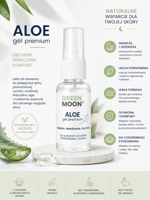 Żel aloesowy do skóry suchej i podrażnionej - ALOE gél premium
