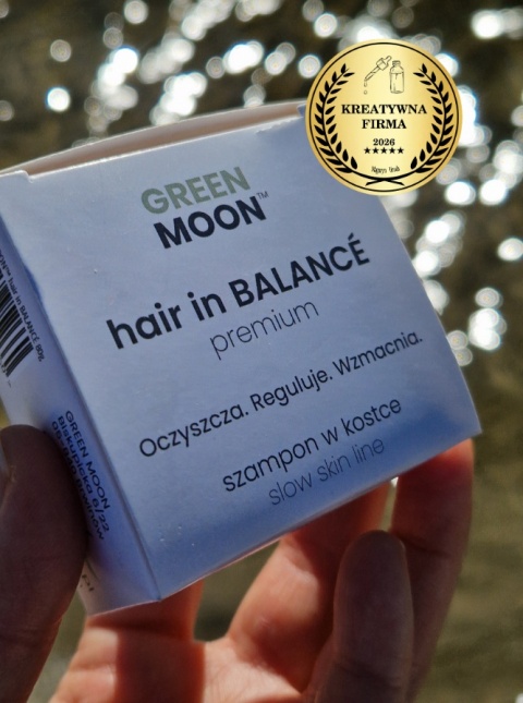 GREEN MOON® hair in BALANCE premium – szampon w kostce do codziennej pielęgnacji włosów