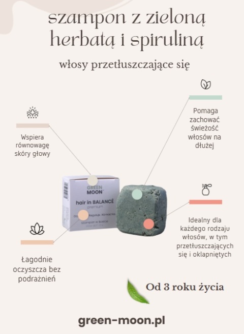 GREEN MOON® hair in BALANCE premium – szampon w kostce do codziennej pielęgnacji włosów