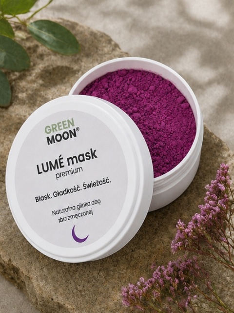 Fioletowa glinka do skóry zmęczonej, dojrzałej i pozbawionej blasku – LUMÉ mask premium 50 ml