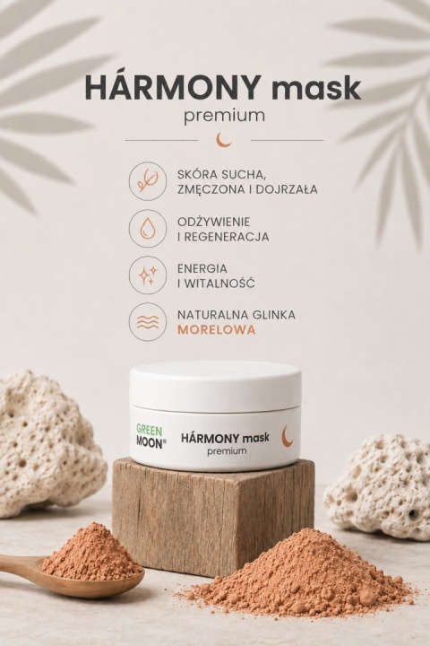 Glinka-maska do skóry suchej, zmęczonej i dojrzałej – HÁRMONY mask premium 50 ml
