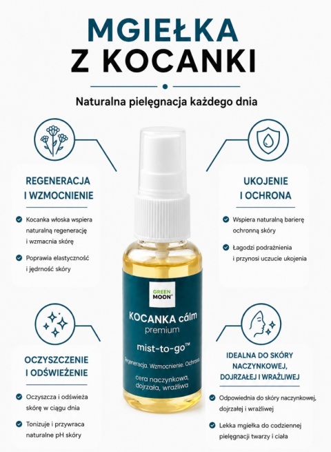 KOCANKA cálm premium mist-to-go – regenerująca mgiełka do twarzy, ciała i włosów