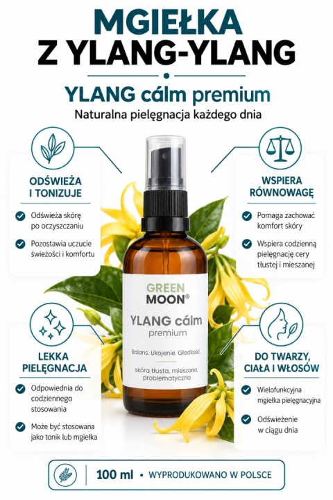 green moon mgiełka 100 ml ylang ylang cera tłusta mieszana problematyczna
