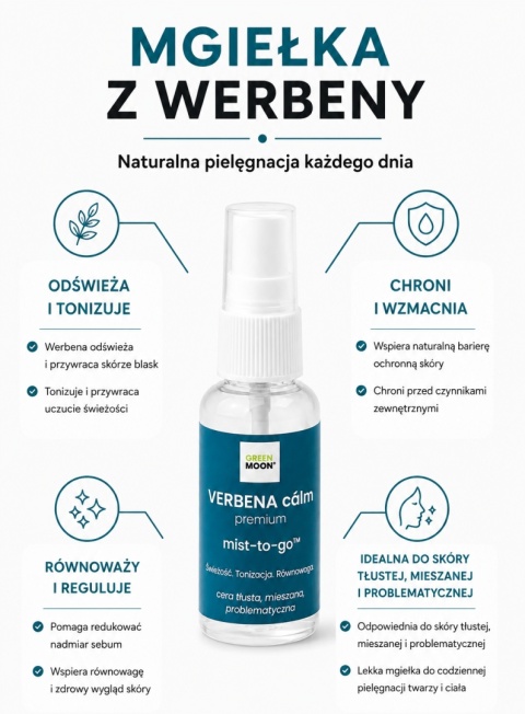 VERBENA cálm premium mist-to-go – odświeżająca mgiełka z hydrolatem werbenowym