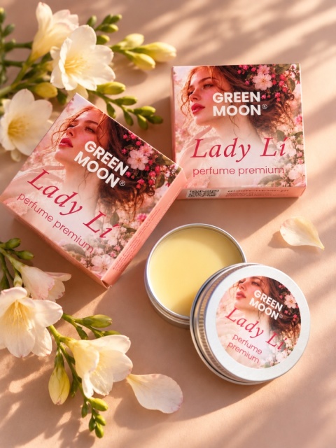 GREEN MOON Lady Lí perfume premium weganskie naturalne perfumy dla kobiet romantyczny zapach kwiatowy kompaktowe do torebki
