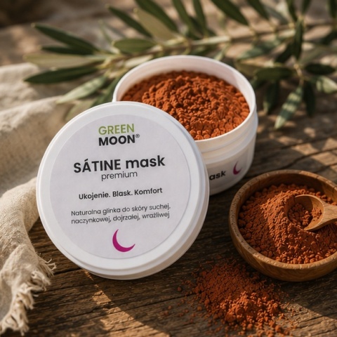 Różowa glinka-maska do skóry suchej, wrażliwej, naczynkowej i dojrzałej – SÁTINE mask premium 50 ml