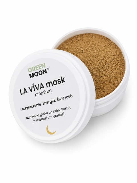 Żółta glinka-maska do skóry mieszanej, tłustej i zmęczonej – LA VÍVA mask premium 50 ml