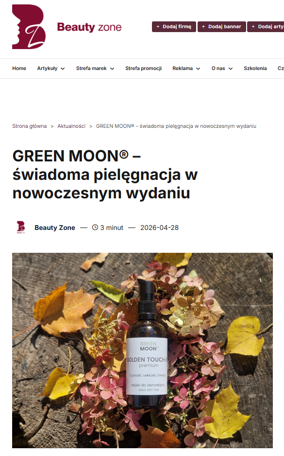 GREEN MOON® na Beauty Zone – świadoma pielęgnacja w nowoczesnym wydaniu 🌿
