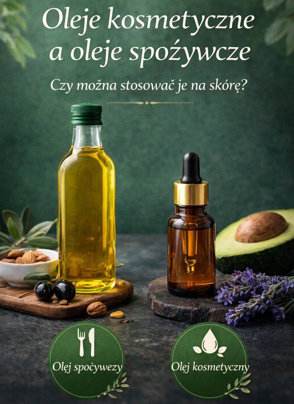 Oleje kosmetyczne a oleje spożywcze – czy można stosować je na skórę? 🌿